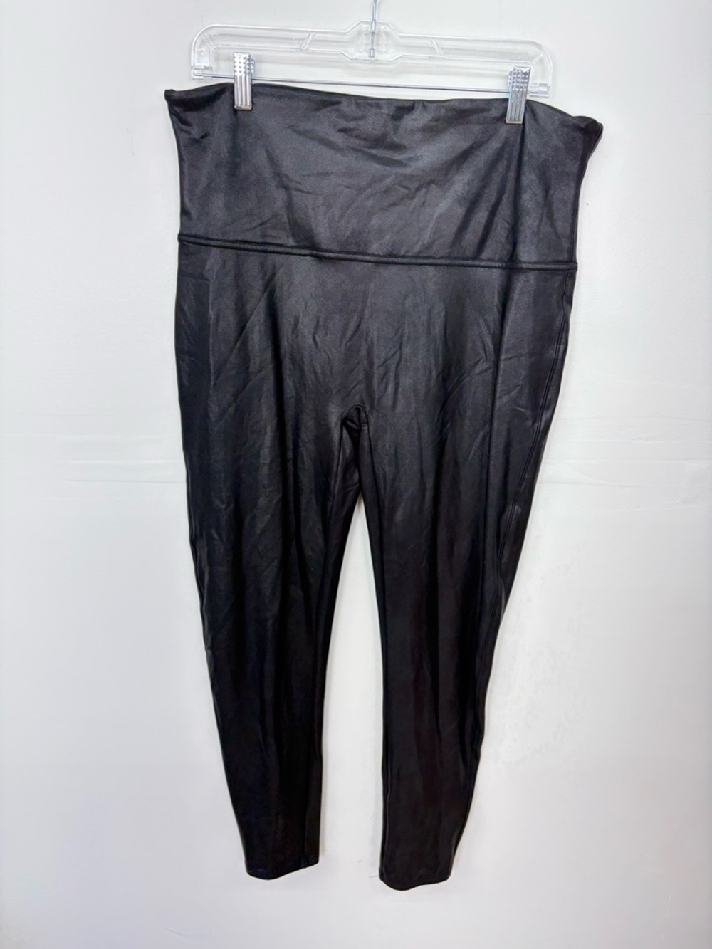 SPANX High-Rise Black Faux Leather Leggings CC11